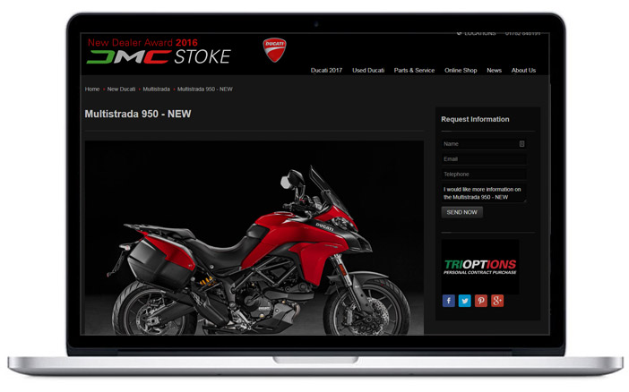 ducati dealership website design